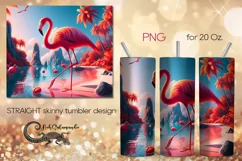 Flamingo | Tropical Skinny Tumbler Sublimation design PLUS6 Product Image 1