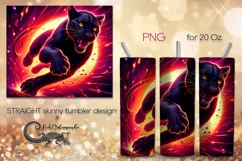 Panther | mystic Skinny tumbler sublimation design PLUS6 Product Image 1