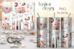 Watercolor Fashion | Pink Sublimation tumbler designs PLUS6 Product Image 1