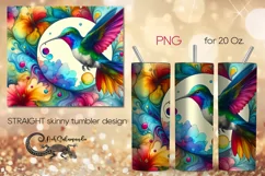 Retro Hummingbird | skinny tumbler Sublimation design PLUS6 Product Image 1