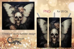 Skulls with butterfly | Halloween Skinny tumbler design PL6 Product Image 1