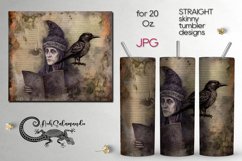 Old gothic crow | Vintage Sublimation skinny tumbler PLUS6 Product Image 1