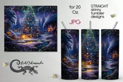 Futuristic Christmas | Xmas Sublimation tumbler design PLUS6 Product Image 1