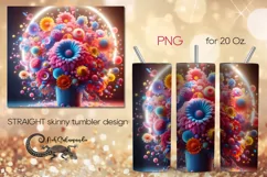Flowers fantasy| modern skinny tumbler Sublimation design P6 Product Image 1