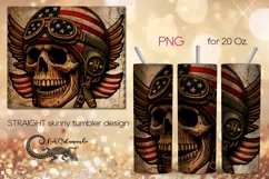 Patriotic Skulls | Vintage Skinny tumbler sublimation PLUS6 Product Image 1