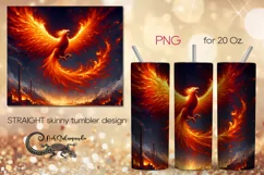Fire bird | Fantasy skinny tumbler Sublimation design PLUS6 Product Image 1
