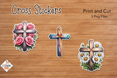Christian Cross Stickers | Print and Cut Product Image 1