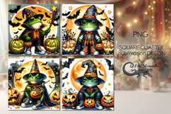 Halloween character | 4 square coaster sublimation designs P Product Image 1