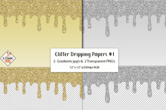 Glitter Dripping Papers #1| Digital Papers Product Image 1