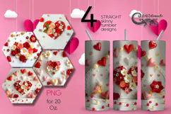 Love Hearts | 4 Skinny tumbler sublimation designs P Product Image 1