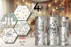 Valentine alpaca | scandi Skinny tumbler sublimation design Product Image 1
