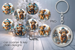 Christmas cow | vintage Car coaster &amp; key chain designs P Product Image 1