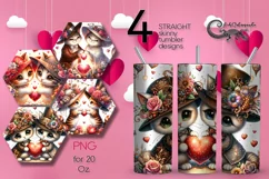 Valentine animals | 4 cat Skinny tumbler designs Product Image 1