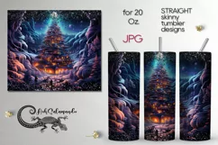 Futuristic Christmas | Xmas Sublimation tumbler design PLUS Product Image 1