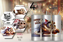 Funny cat | 4 skinny tumbler Sublimation designs, PNG Product Image 1