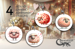 Valentine sheep | 4 love Round Earring designs P Product Image 1