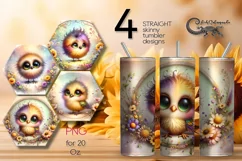 Rainbow birds | 4 skinny tumbler Sublimation designs PL Product Image 1