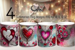 Vintage Hearts | Valentine Sublimation Mug design PL Product Image 1