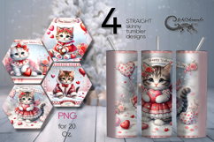 Valentine cat | 4 love Skinny tumbler designs Product Image 1