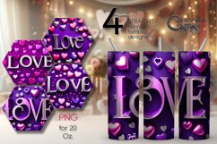 Valentine Inscription | 4 purple Skinny tumbler designs PL Product Image 1
