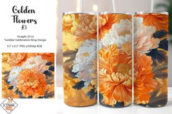 Golden Flowers Tumbler Sublimation wrap Design Product Image 1