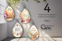 Watercolor Spring | 4 Sublimation Teardrop earring designs P Product Image 1