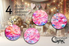 Love Pearls| 4 Valentine Sublimation round earring designs Product Image 1