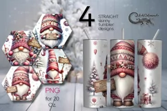 Christmas gnome | Watercolor xmas tumbler sublimation PLUS Product Image 1