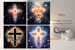 Christian cross | 4 square coaster sublimation designs P Product Image 1