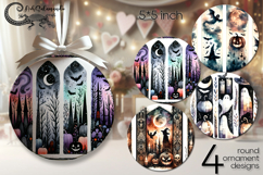 Halloween brushstroke | round ornaments sublimation design Product Image 1