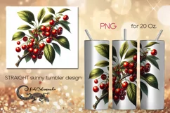 Cherry | Retro style Skinny tumbler Sublimation design PLUS Product Image 1