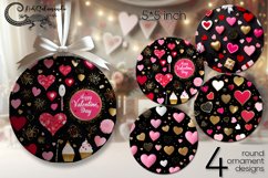 3D Valentine hearts | round ornaments sublimation design PL Product Image 1