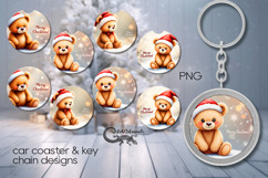 Christmas toys | 4 xmas Car coaster &amp; 4 key chain designs P Product Image 1