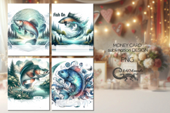Fishing | 4 fisherman Money Card Sublimation designs Product Image 1