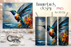 Modern Hummingbird | skinny tumbler Sublimation design PLUS Product Image 1