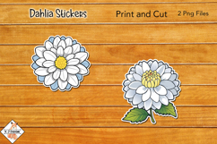 Dahlia Stickers | Print and Cut Product Image 1