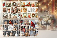 Christmas vibes | 4 winter square coaster sublimation Product Image 1