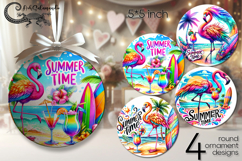 Beach, summer time | round ornaments sublimation design Product Image 1