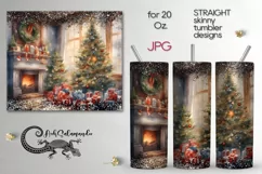 Watercolor Christmas | Xmas Sublimation tumbler design PLUS Product Image 1