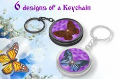 Keychain with butterflies l 6 designs of a Keychain, PNG Product Image 1