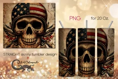 Patriotic Skulls | Vintage Skinny tumbler sublimation PLUS7 Product Image 1