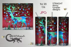 Folk xmas Deer | Skinny tumbler sublimation design PLUS7 Product Image 1
