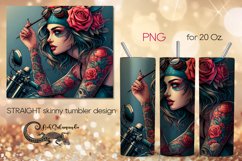 Motorcycle girl | Skinny tumbler sublimation design PLUS7 Product Image 1