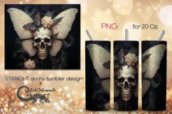 Skulls with butterfly | Halloween Skinny tumbler design PL7 Product Image 1