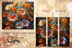 Glitter Flowers | shining tumbler Sublimation design PLUS7 Product Image 1