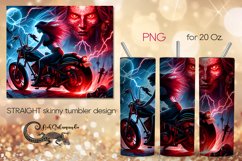 Gothic Motorcycle girl | Skinny tumbler sublimation PLUS7 Product Image 1