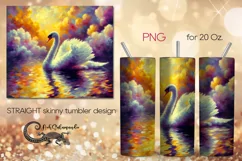 Swan | impressiomism skinny tumbler Sublimation design PLUS7 Product Image 1