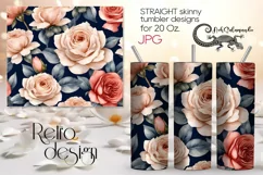Watercolor Flower | Sublimation skinny tumbler design PLUS7 Product Image 1