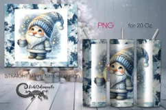Christmas gnome | xmas Watercolor tumbler sublimation PL7 Product Image 1