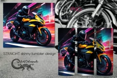 Black rider | Bike Skinny tumbler sublimation design PLUS7 Product Image 1